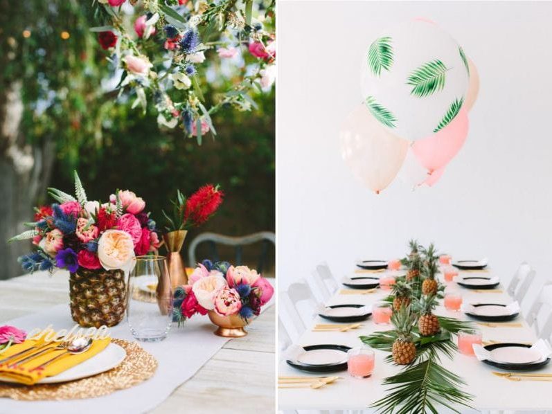 Réglage de la table pour un anniversaire d'été