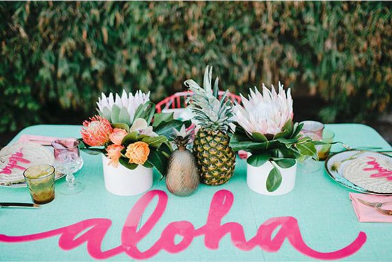 Hawaiian style table setting