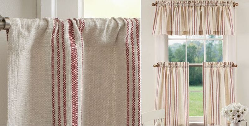 Curtains cafe with a pocket without a frill and frill