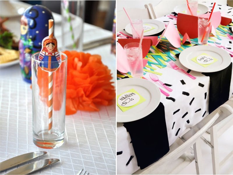 Décorations pour la table en papier pour enfants