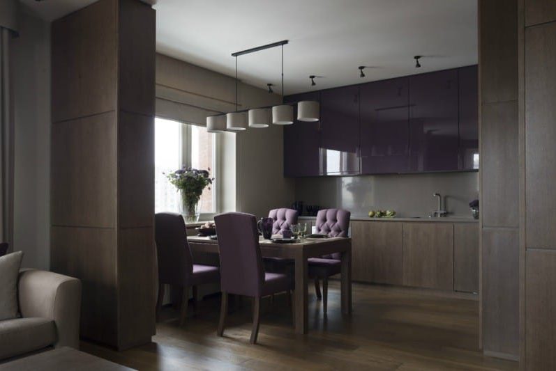 Purple-brown kitchen