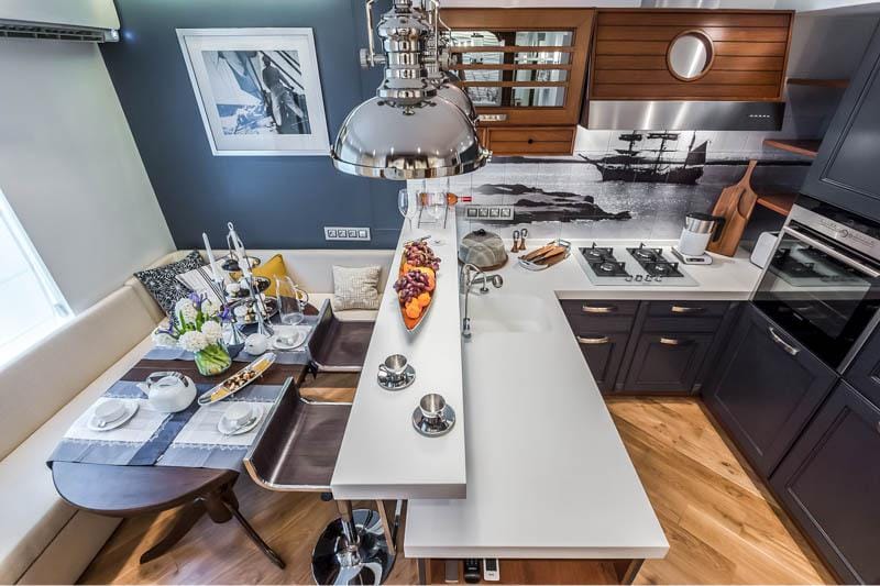 Kitchen interior in nautical style