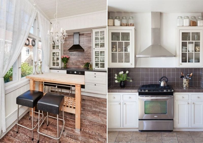 Brown apron in the interior of the kitchen