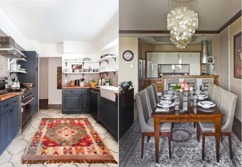 Carpet in the interior of the kitchen