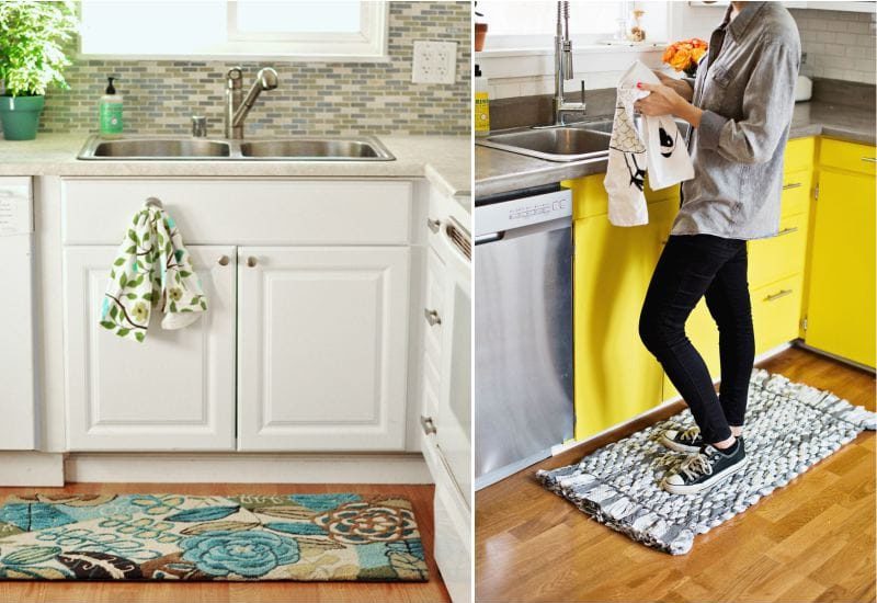 Rug near the sink in the kitchen