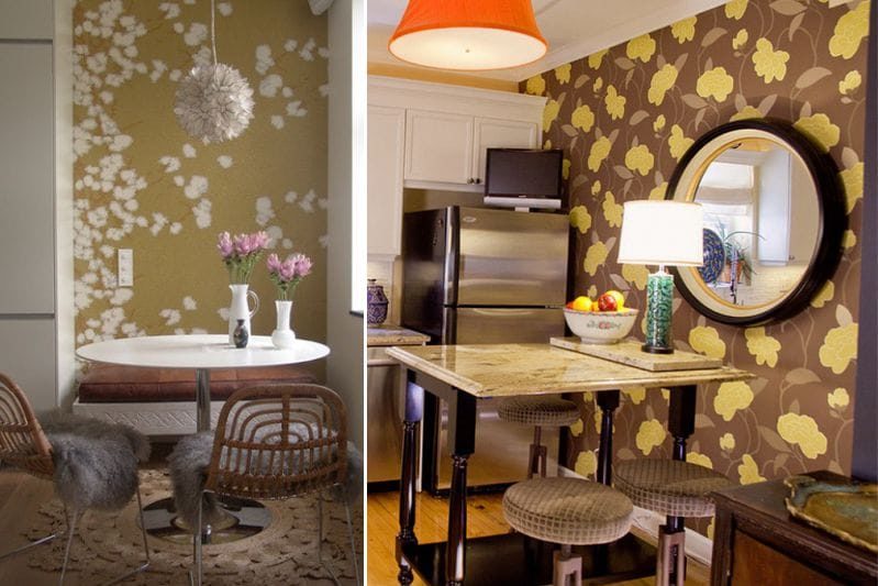 Yellow and brown shades in the interior of the kitchen