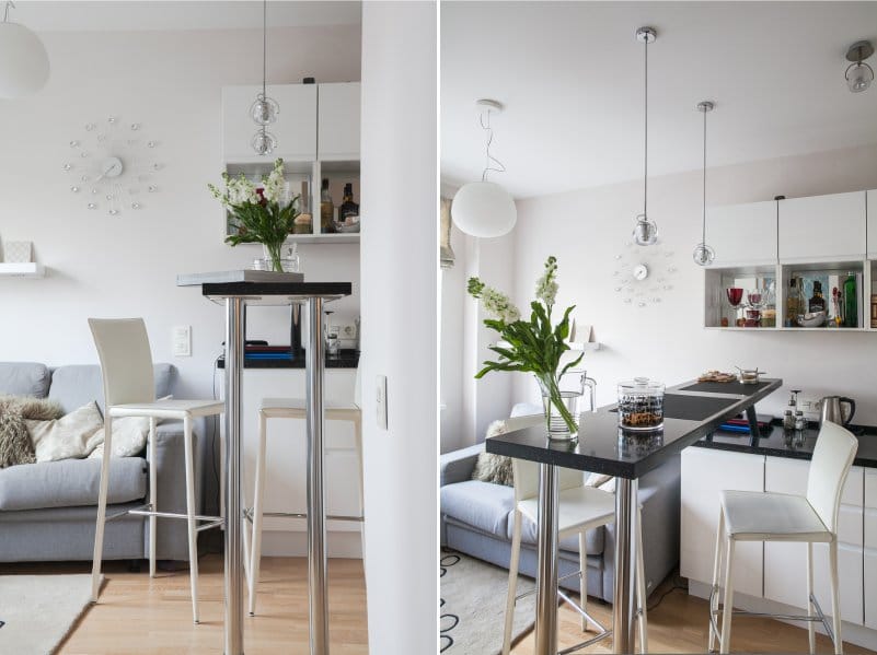 Clock in the interior of a modern kitchen