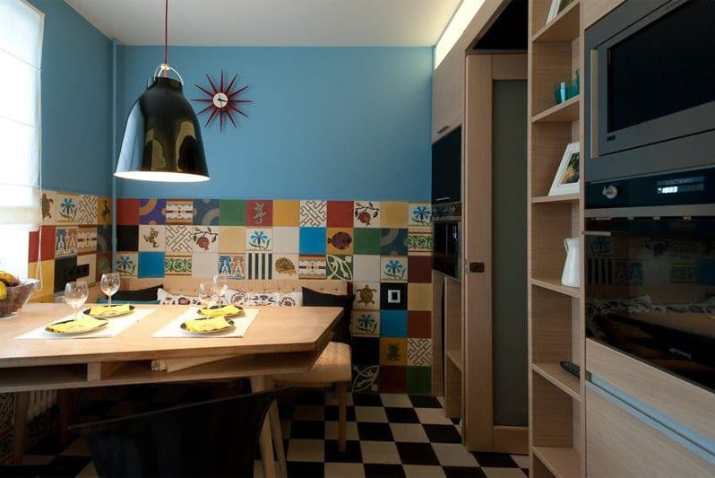 Clock in the interior of a modern kitchen