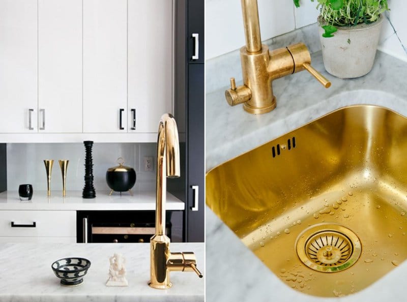 Plumbing in gold color