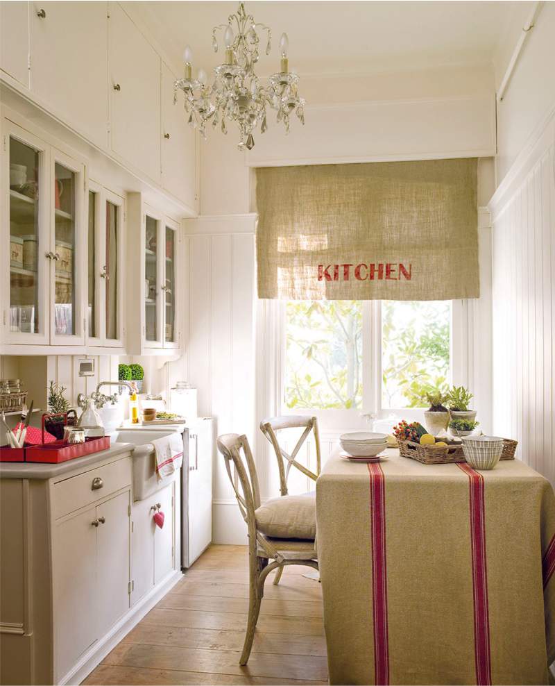 Linen curtains in the style of Provence