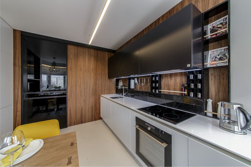 MDF wall panels in the interior of the kitchen