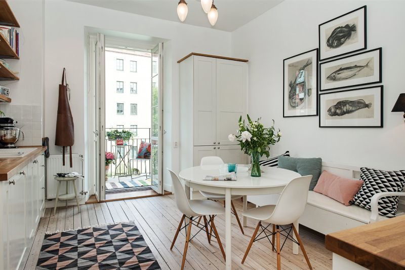 Dining area with bench