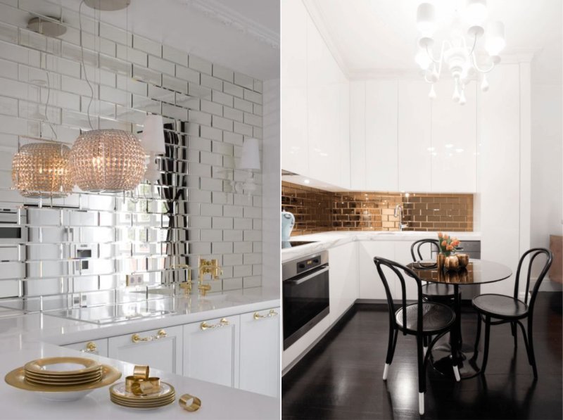 Tile mirror Kabanchik in an interior of kitchen