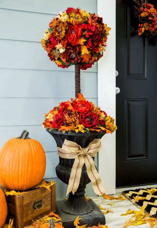 Topiary herfst van kunstmatige bloemen