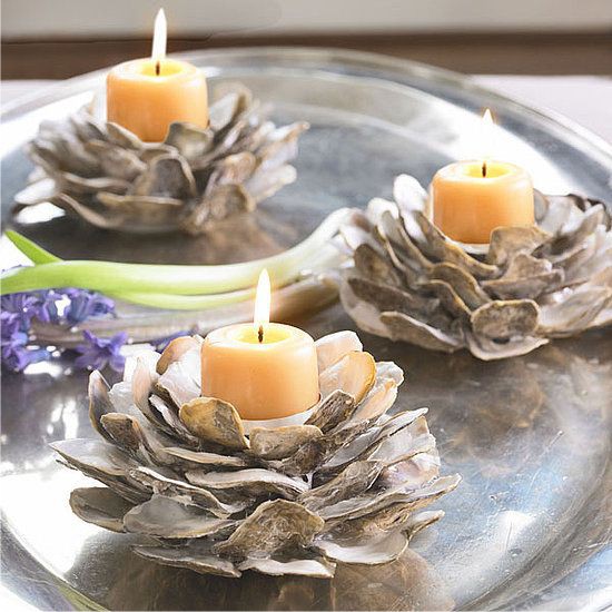 Shell flower candlestick