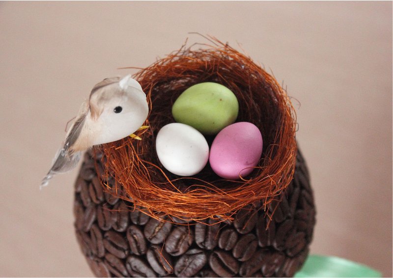 Coffee Bean Tree with Nest and Bird