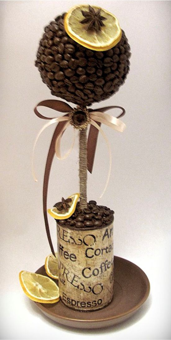 Topiary decorated with dried lemon and cloves