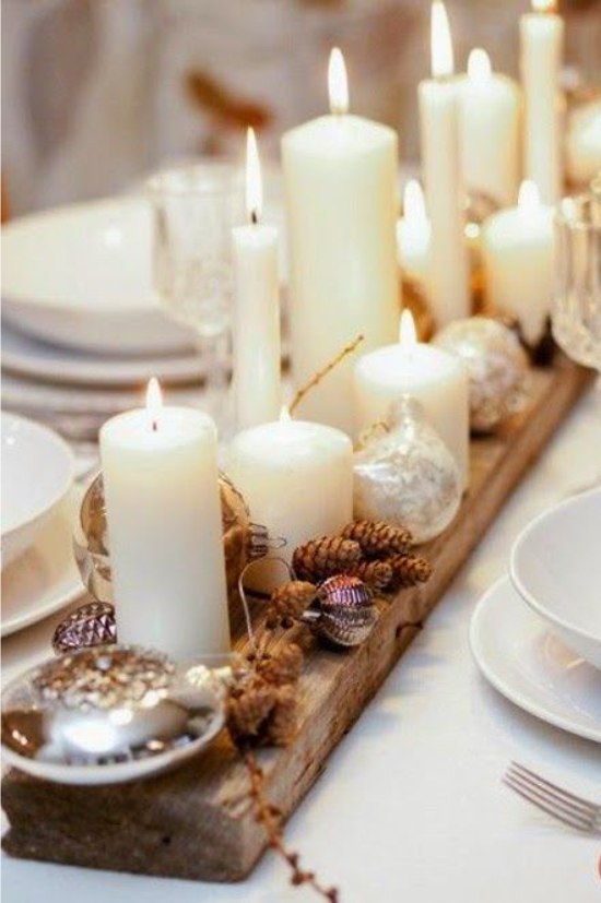 Wooden candlestick on the table