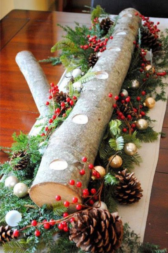 Wooden candlestick on the table