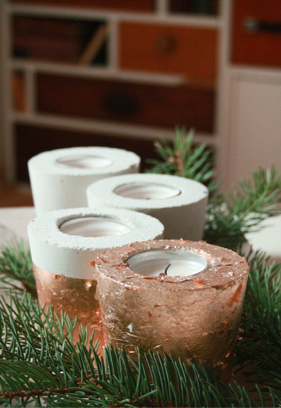 Gypsum Candle Holders