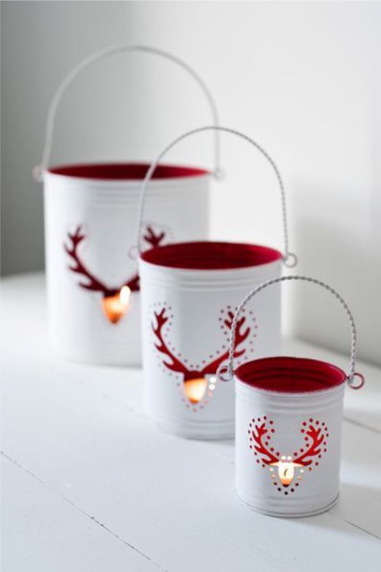 Christmas candle tin can