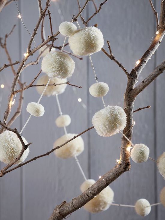 Christmas garland of pompons