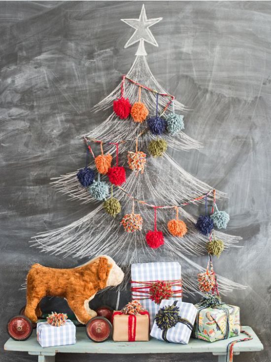 Christmas garland of pompons