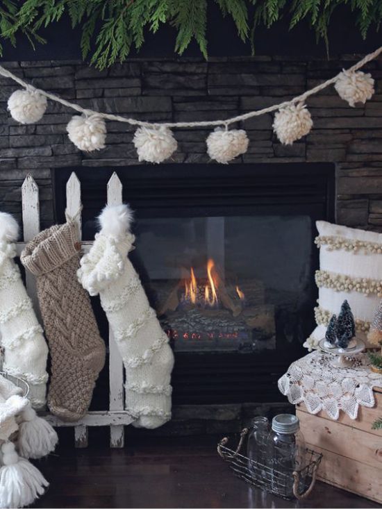 Christmas garland of pompons