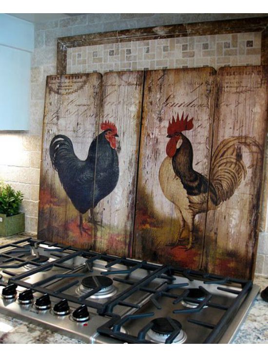 Panel with the silhouette of a rooster