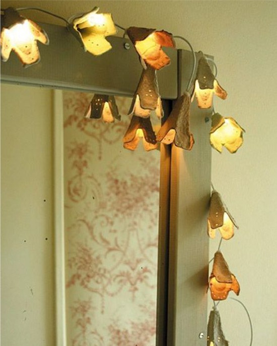 LED garland with flowers