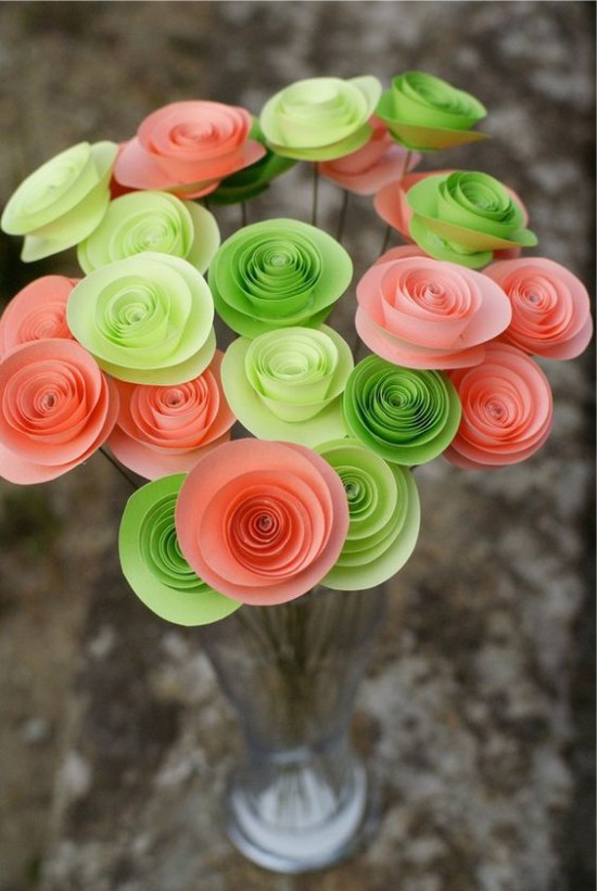 Bouquet de roses en papier