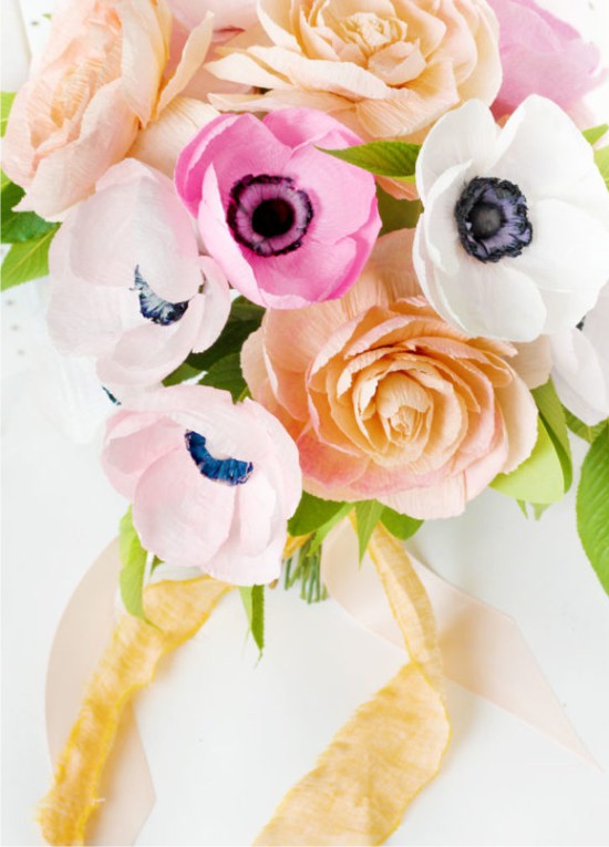 Corrugated paper flowers