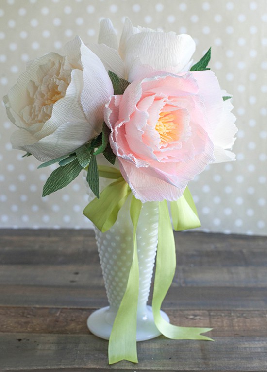 Corrugated paper peonies