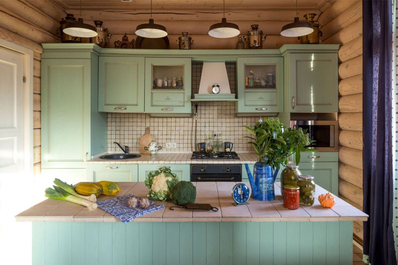 Kitchen-dining room with an island