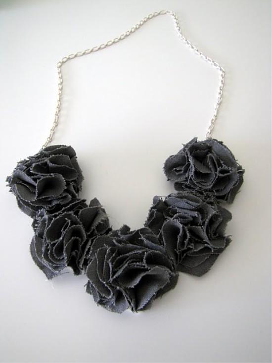 Fabric Flower Necklace