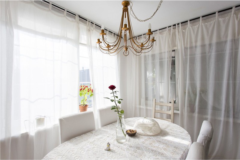 White kitchen interior in the country