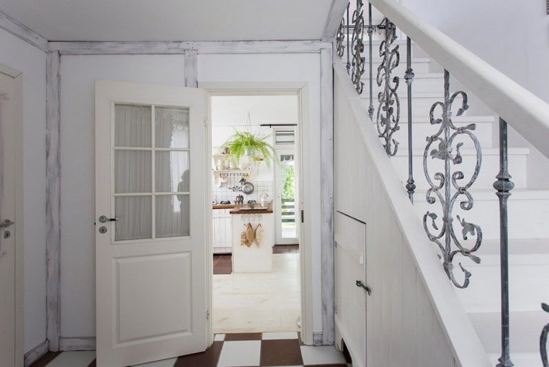 White kitchen interior in the country