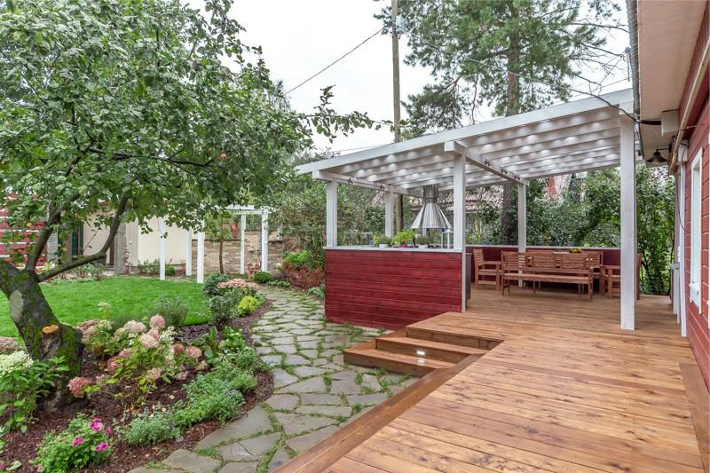 Kitchen on the terrace with stainless steel