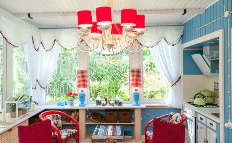 Kitchen on the veranda of the country house