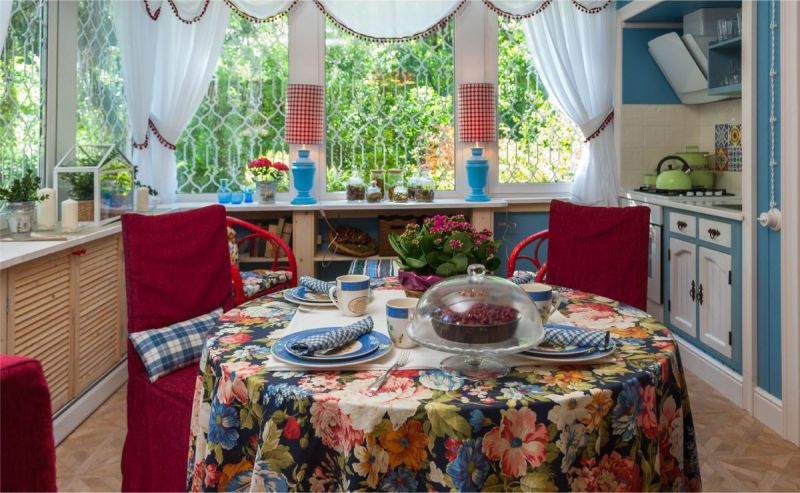 Kitchen on the veranda of the country house