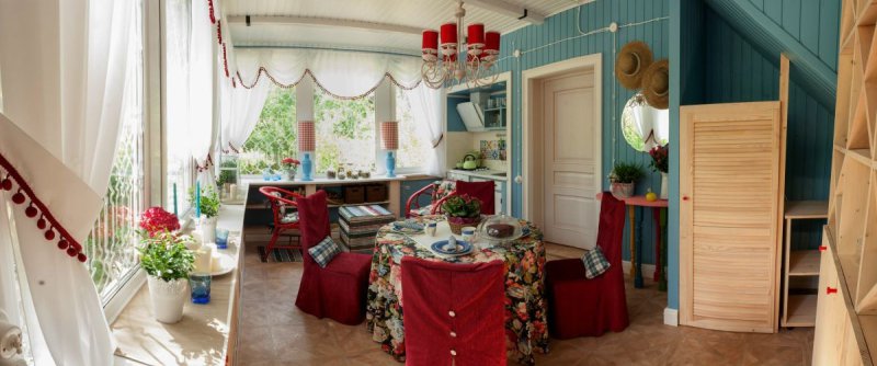 Kitchen on the veranda of the country house