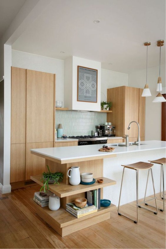 Kitchen with wooden facades