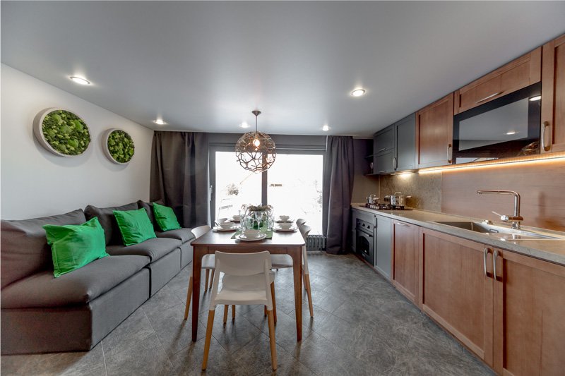 Kitchen-dining room in eco style