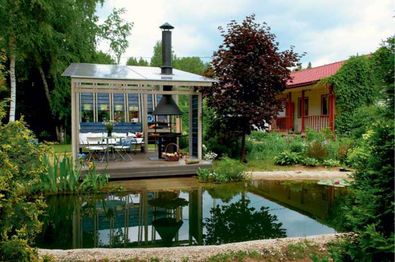 Summer kitchen by the pond