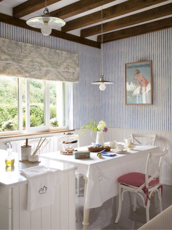 Provence-style wallpaper in the kitchen