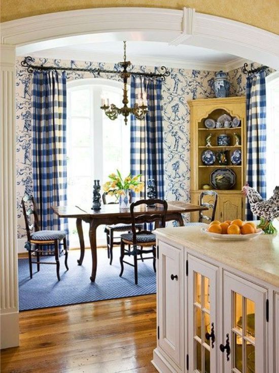 Provence-style wallpaper in the kitchen