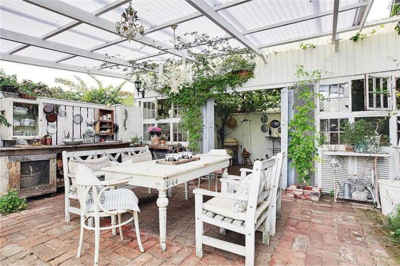 Gardening summer kitchen veranda