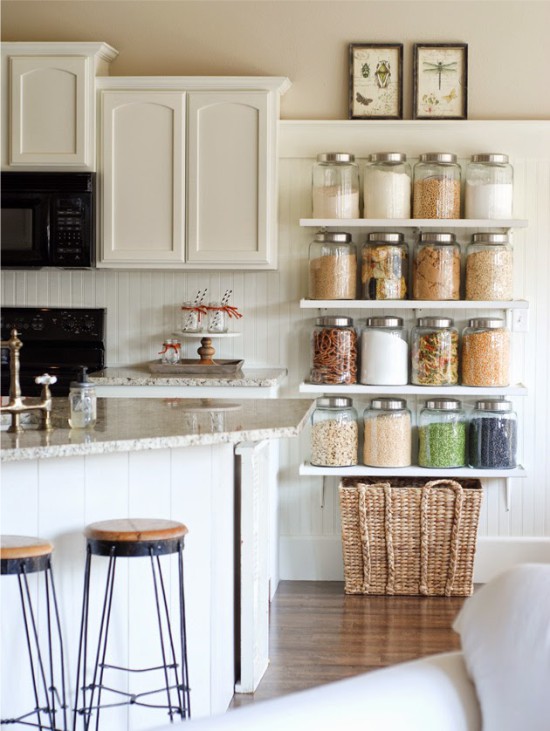 Grocery storage shelves