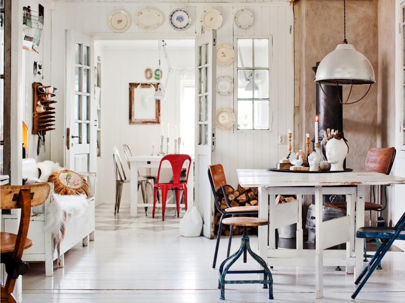 Scandinavian dining room interior