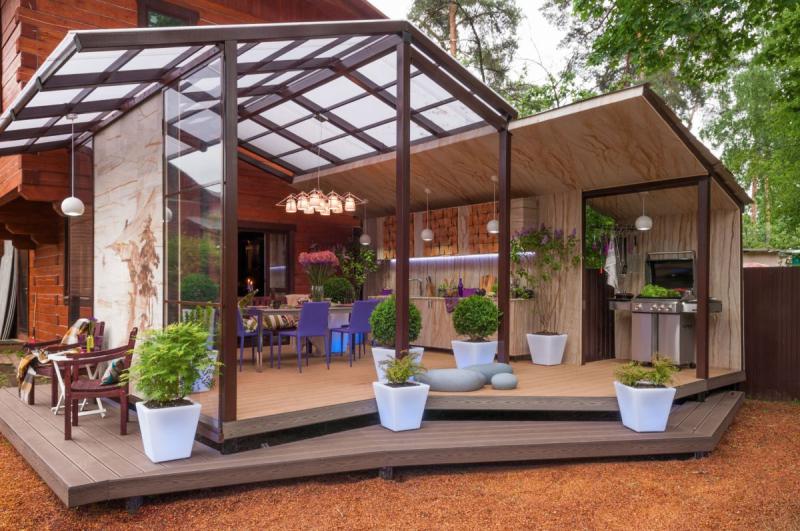 Patio terrace with summer kitchen